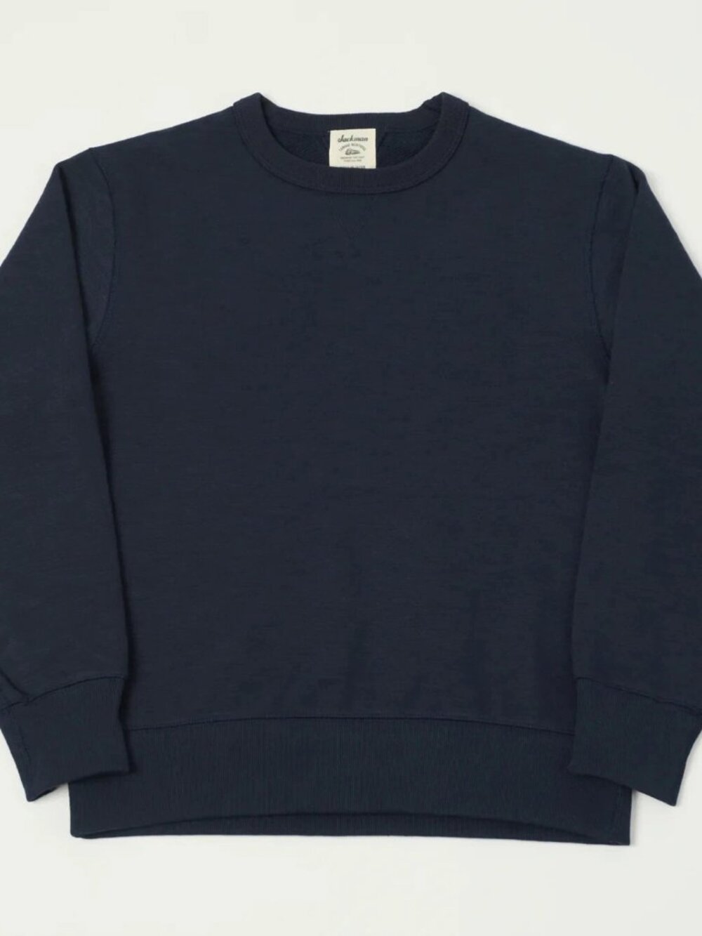 Jackman Japan GG Crewneck Sweatshirt Navy Size Large Made in Japan NWT $270